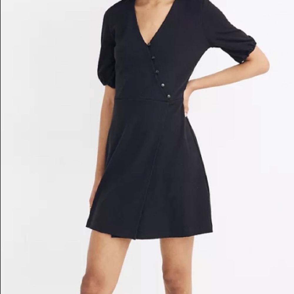 Madewell Black Cross Front Dress.